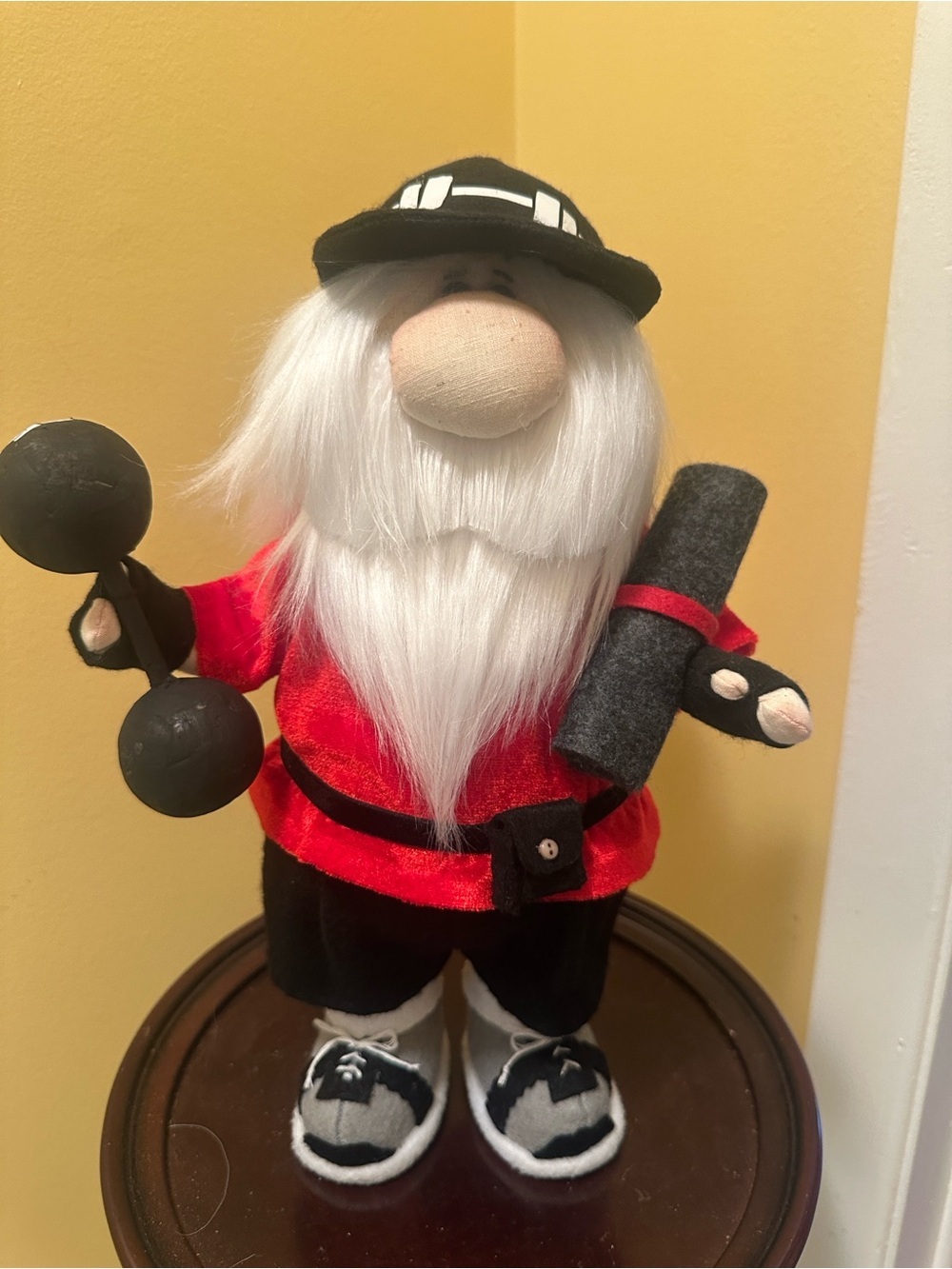 Handmade Exercise Gnome Grandpa Whimsical Fitness | Unique Handmade Collectible